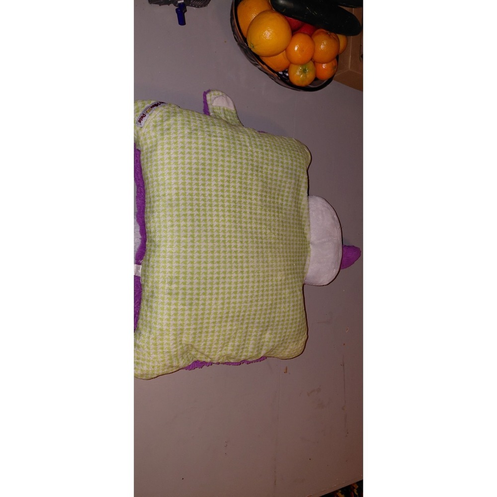 RARE Pillow Pets Bunny Rabbit Purple Green 18" Plush Toy Long Ears 2009 Pattern - Picture 6 of 8